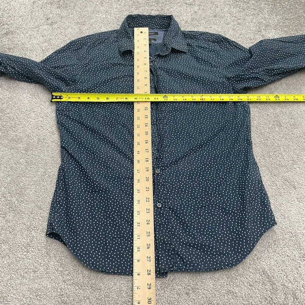 Banana Republic Custom Wash Shirt Mens Medium Blue Grant Fit Printed Cotton Top